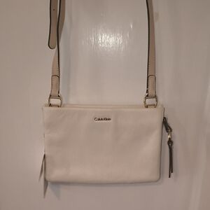 NWT Calvin Klein | Leather Off-White Crossbody Bag